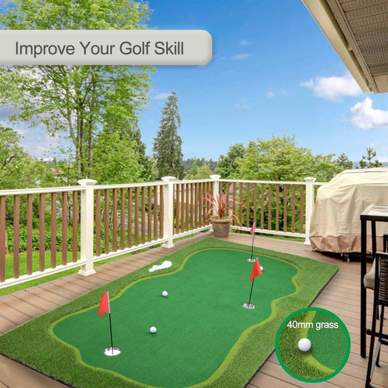 Chriiena Golf Putting Green Practice Putting Green Mat - Sports Supplies Online Store