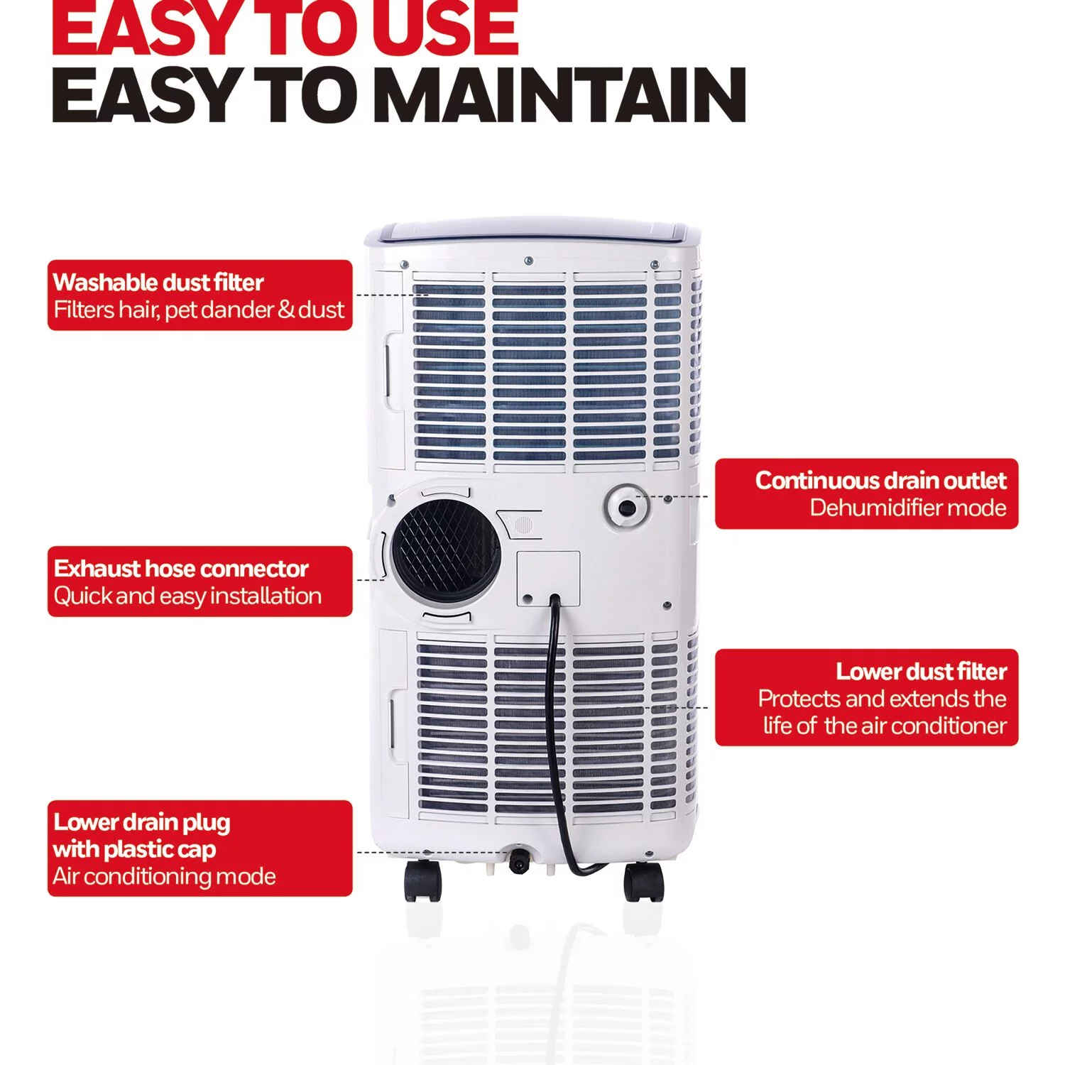 Honeywell 6,800 BTU 115-Volt Portable Air Conditioner with Remote, White/Black, MO0CESWK7