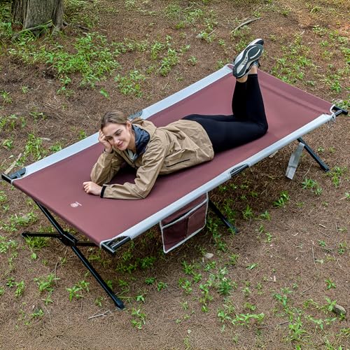 EVER ADVANCED Extra Wide Camping Cot for Adults Oversized XXL Sleeping Cots Folding Cot Bed with Carry Bag, 84.3" L x 41.9" W, Support to 550 lbs