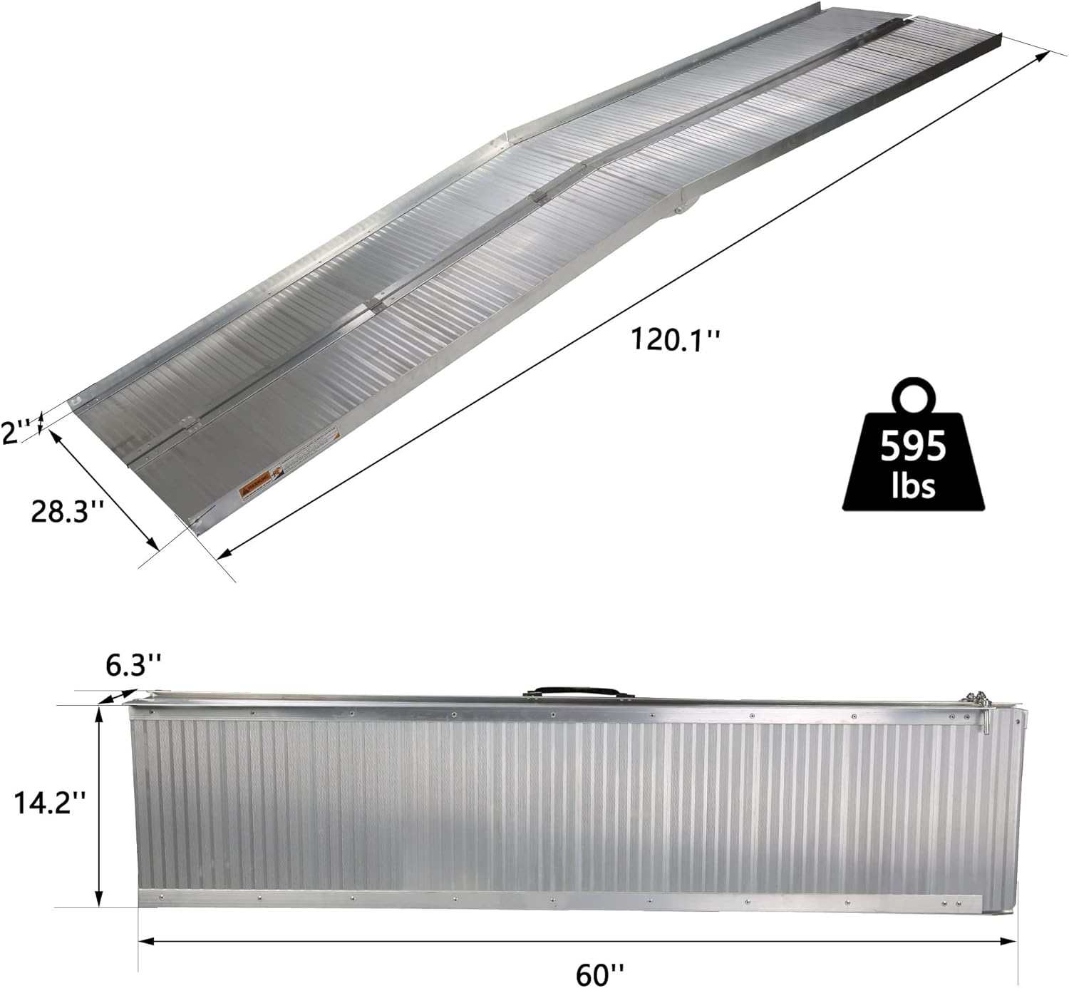 Wheelchair Ramps 8FT Folding Portable Traction Antiskid Aluminum Loading Ramp for Scooters Car Doorways