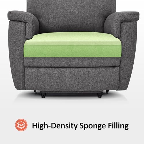 MCombo Power Lift Recliner Chair with Massage and Dual Heating, Adjustable Headrest, Extended Footrest for Elderly People, Fabric R7605 (Dark Grey)