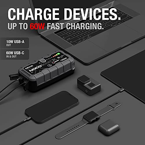 NOCO Boost X GBX45: 1250A UltraSafe Jump Starter &ndash; 12V Lithium Battery Booster Pack, Portable Jump Box, Power Bank & Jumper Cables