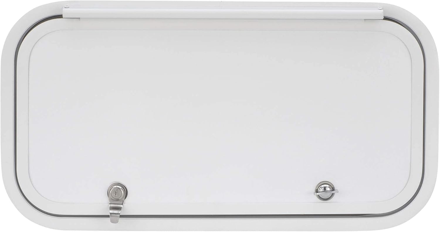 RecPro RV Baggage Door 24 Wide x 12 High with Rounded Corners for RVs| Compartment Storage Doors with Top Hinge for Campers | Trailer Compartment