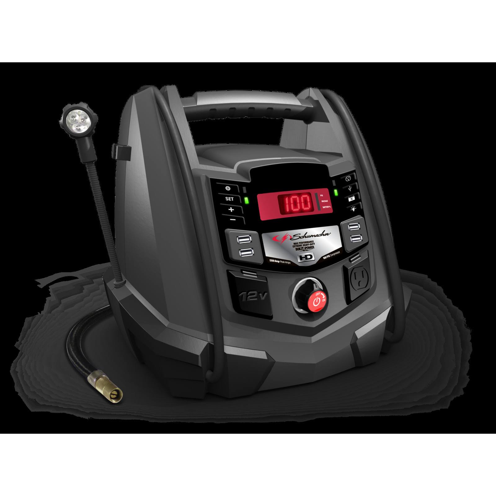 Schumacher 1200 Peak Amp Multifunctional Portable Digital Power Station