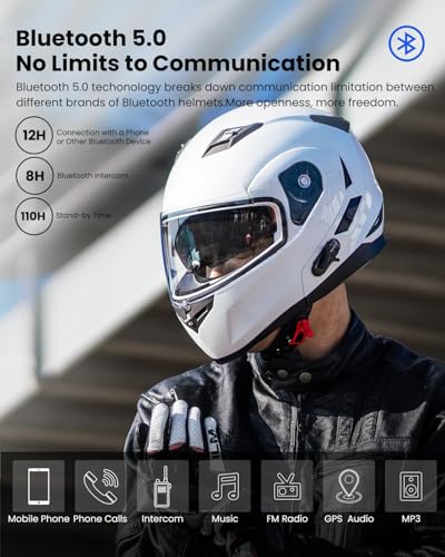 ILM Bluetooth Integrated Modular Flip up Full Face Motorcycle Helmet Sun Shield Mp3 Intercom Model 953/953 PRO