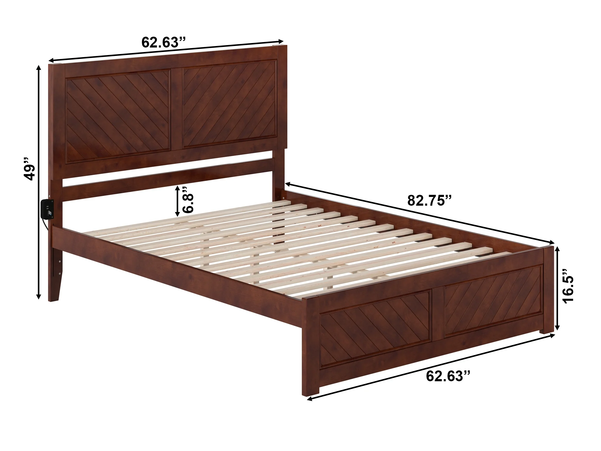 AFI Canyon Walnut Solid Wood Platform Bed with Matching Footboard, Queen