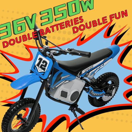 KerryYoo 36V 350W C11 Electric Dirt Bike for Kids 8-14, Up to 16MPH Off-Road Electric Motorcycle with Explosion-Proof Tires, Twist Grip Throttle