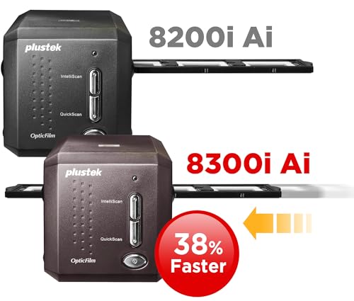 Plustek OpticFilm 8300i Ai Film Scanner - Converts 35mm Film & Slide into Digital, Bundle SilverFast Ai Studio 9 + QuickScan Plus