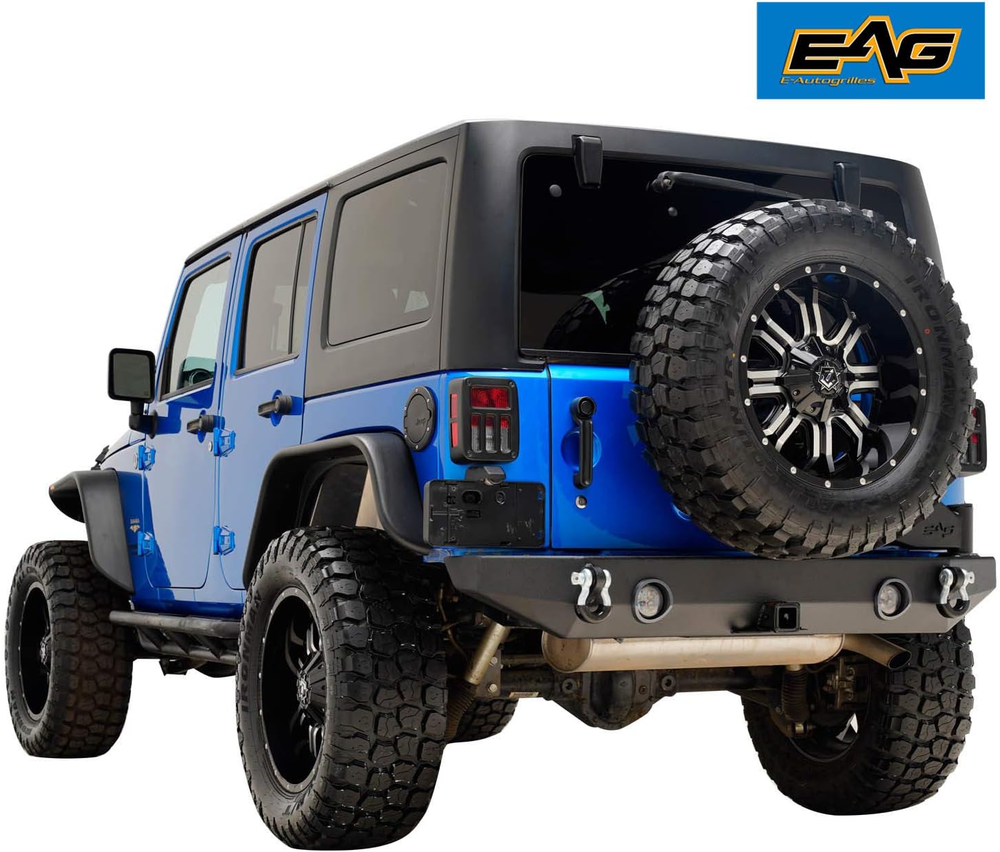 EAG Rear LED Bumper with Tire Carrier W/Linkage Fit for 07-18 Wrangler JK