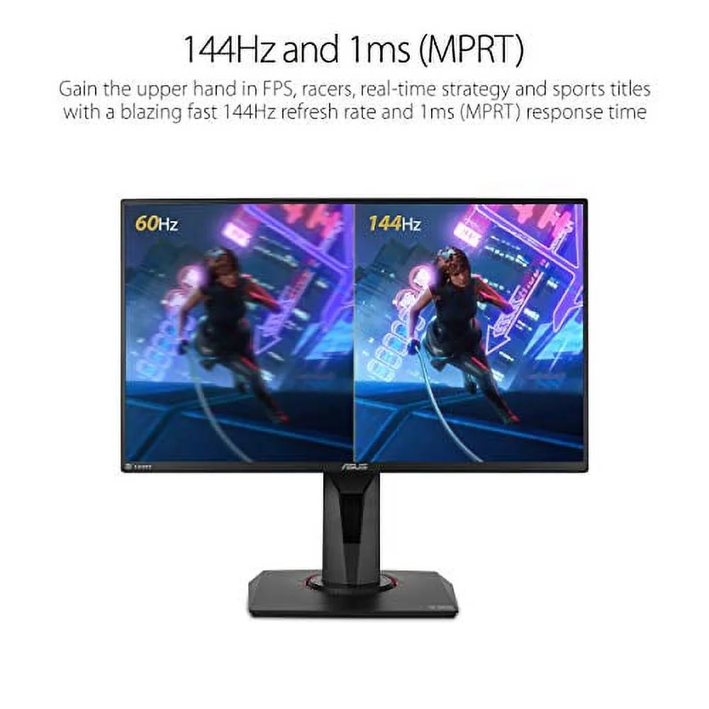ASUS TUF Gaming 25" 1080P Monitor (VG259Q) - Full HD, IPS, 144Hz, 1ms, Extreme Low Motion Blur, Speaker, Adaptive-Sync, G-SYNC Compatible