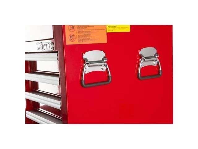 Westward 15-1/2x22 Side Cabinet, 7 Drawers, Red, 32H864