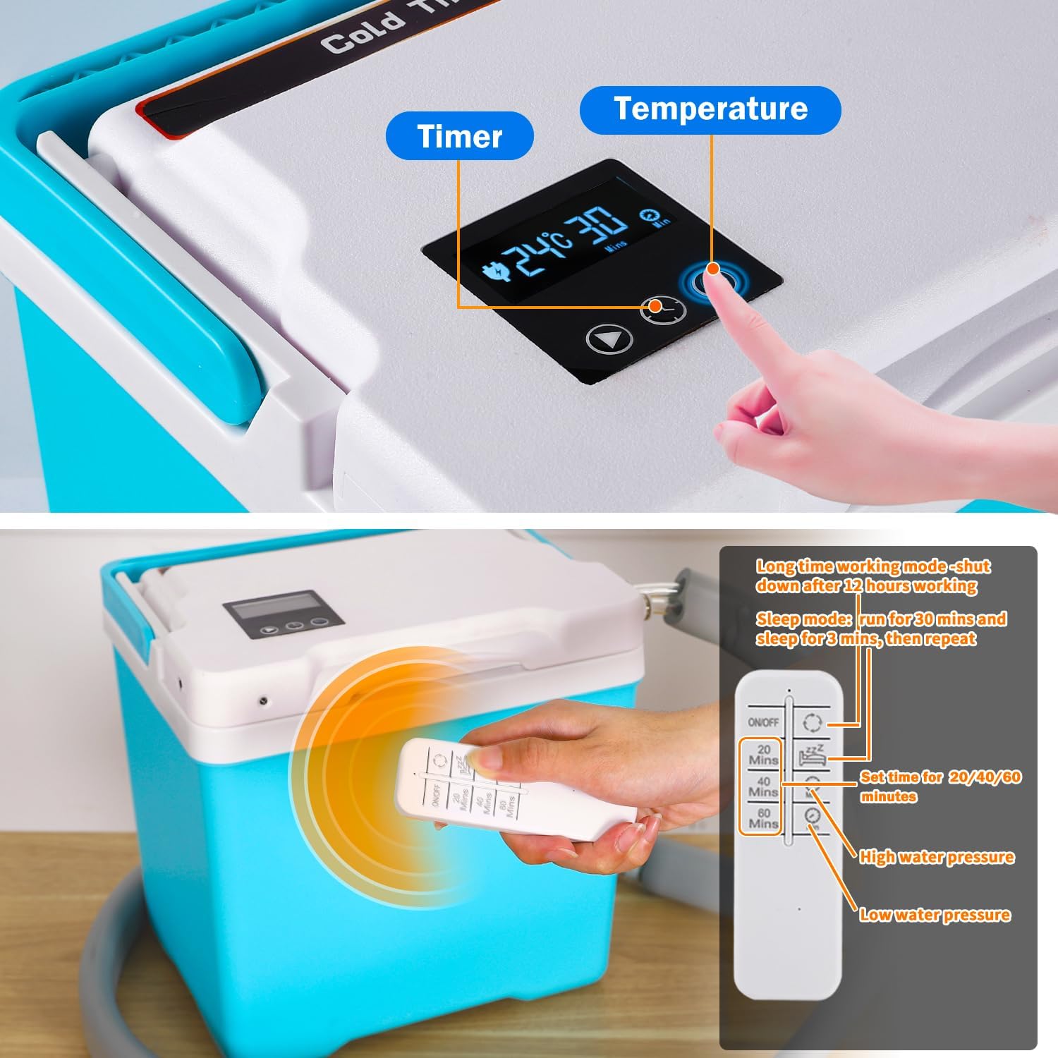 Ice Machine for Knee After Surgery, Whisper-Quiet Cold Therapy System with Remote Control, Programmable Timer, Cryotherapy for Ankle, Shoulder