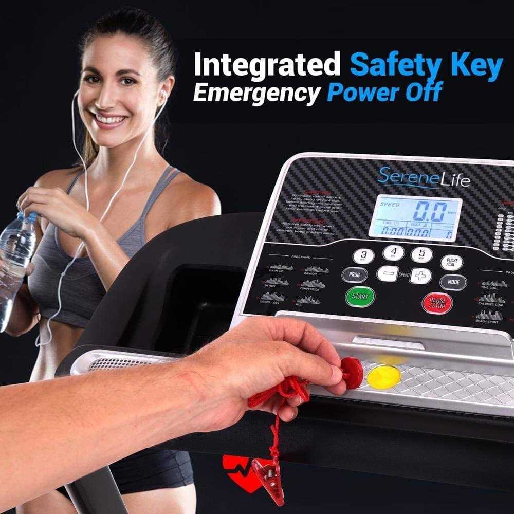 SereneLife Folding Treadmill Foldable Home Fitness Equipment with LCD for Walking &amp; Running - Sports Supplies Online Store