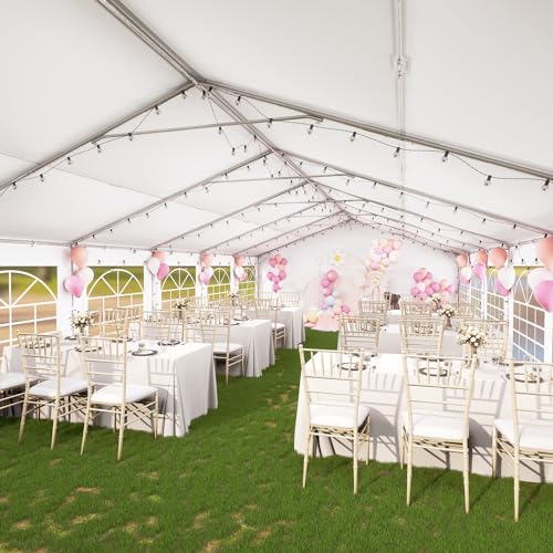 PHI VILLA 20'x16' Outdoor Heavy Duty Party Tent Large Commercial Canopy Wedding Event Shelter with Removable Sidewalls & 3 Storage Bags for Patio