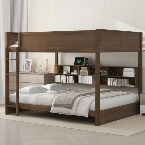 Ball & Cast Twin-Over-Twin Bunk Bed with Twin-Size Trundle and 3 Storage Stairs,Wood Bunkbed w/Full-Length Guardrails,Slat Support