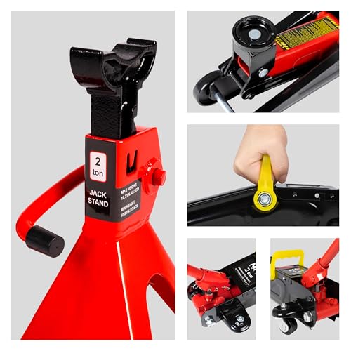 3-Ton (6600lbs) Low-Profile Dual Pistons Heavy-Duty Steel Racing Floor Jack with Quick Lift Hydraulic Pump