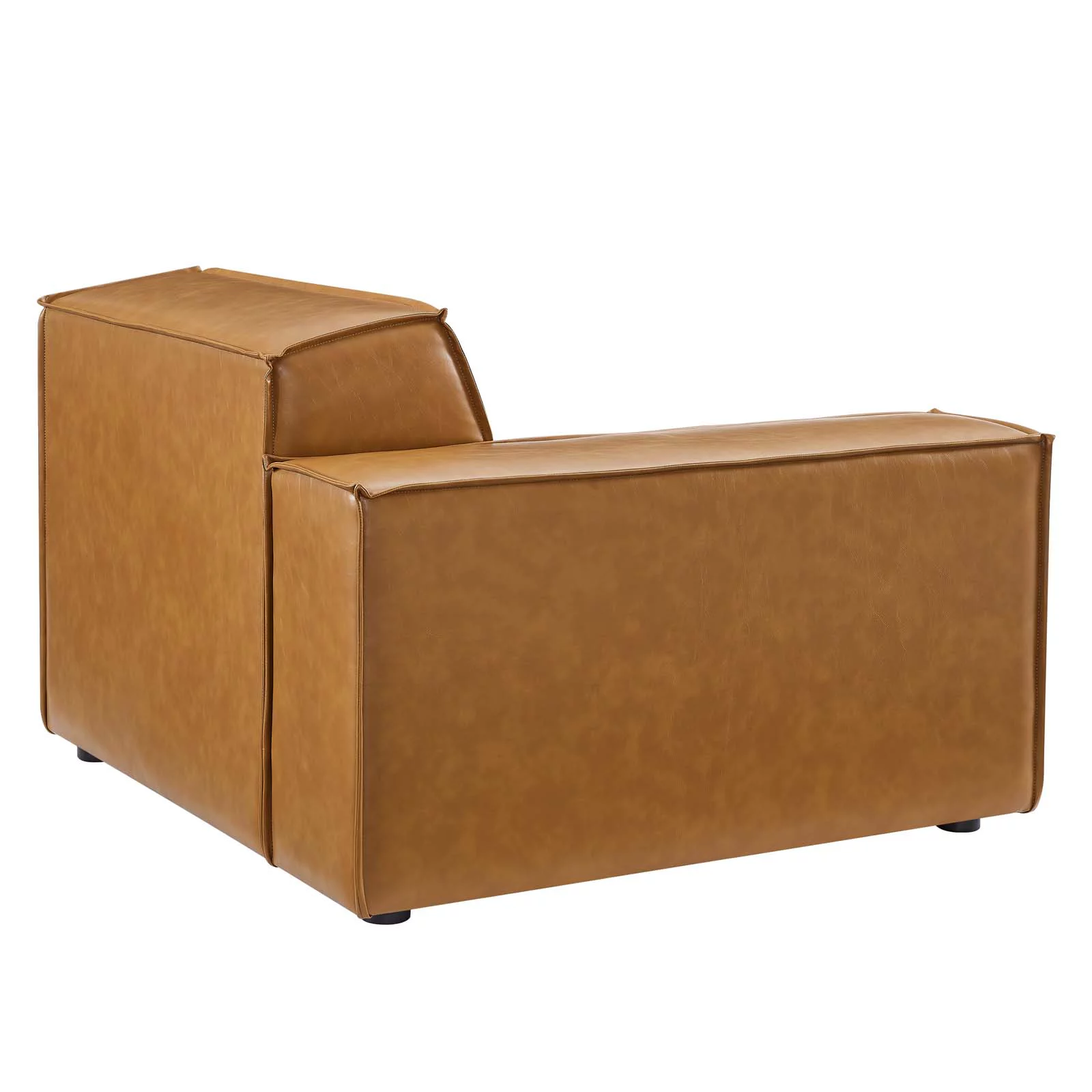 Modway Restore 6-Piece Vegan Leather Sectional Sofa in Tan - Radiant Selections