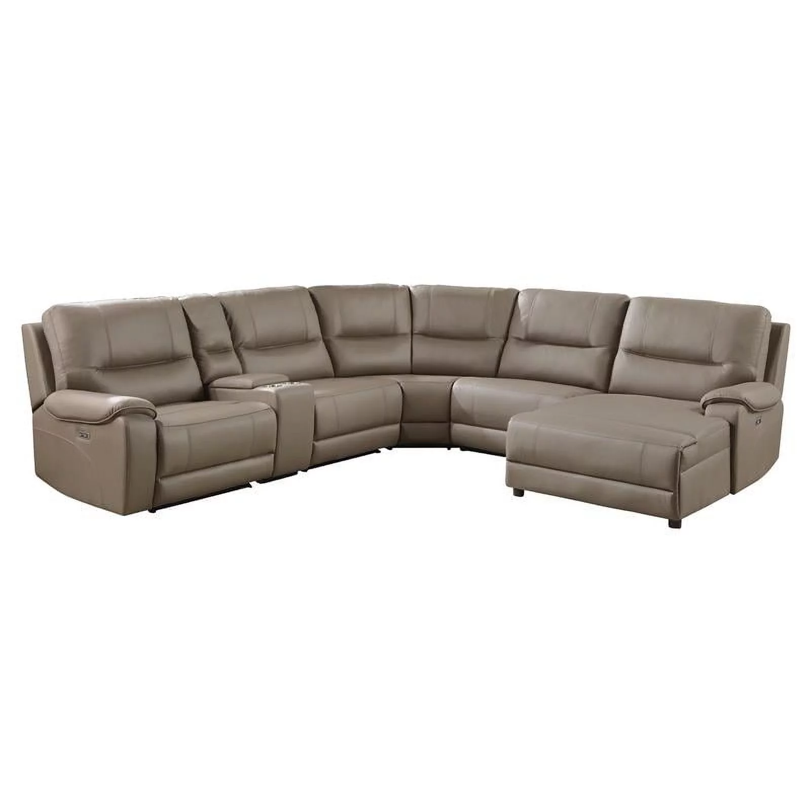 Lexicon LeGrande 6-Piece Right Chaise Modular Power Reclining Sectional in Brown