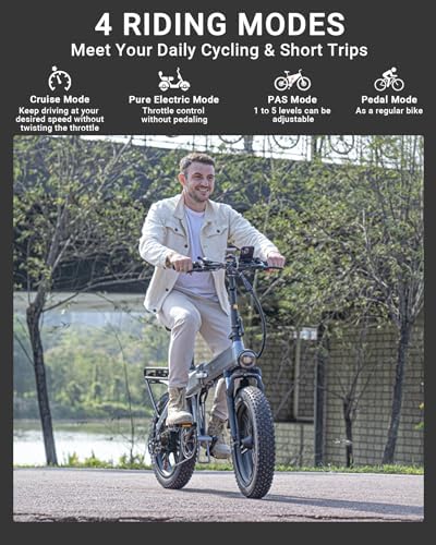 Electric Bike for Adults,1500W Peak Motor,60Miles 28/30MPH,20" Fat Tire All-Terrain Foldable Ebike