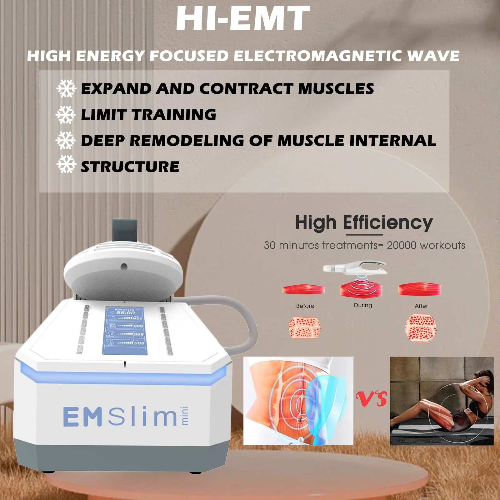 Body Transformation with Our Muscle Stimulator and Slimming Equipment - Experience Skin Tightening, Weight Loss