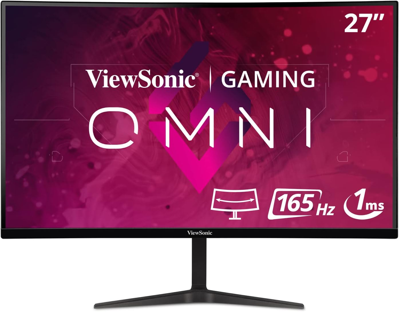 ViewSonic OMNI VX2418-P-MHD 24 Inch 1080p 1ms 165Hz Gaming Monitor with Adaptive Sync, Eye Care, HDMI and DisplayPort