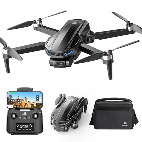 DEERC D65 2 Axis Mechanical Gimbal EIS GPS Drones with Camera for Adults 4K, 249g Foldable FPV Quadcopter Lightweight Drone with 30FPS Video