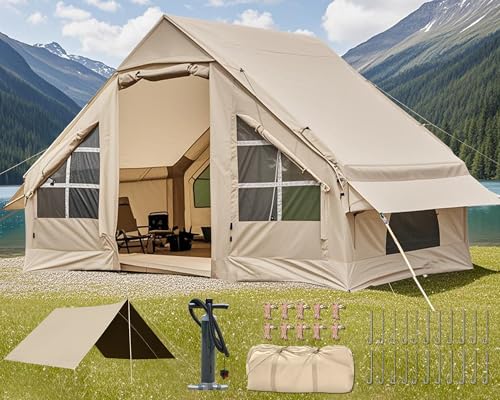 Inflatable Camping Tent, 2/4/6/8 Person Glamping Inflatable Tents for Camping