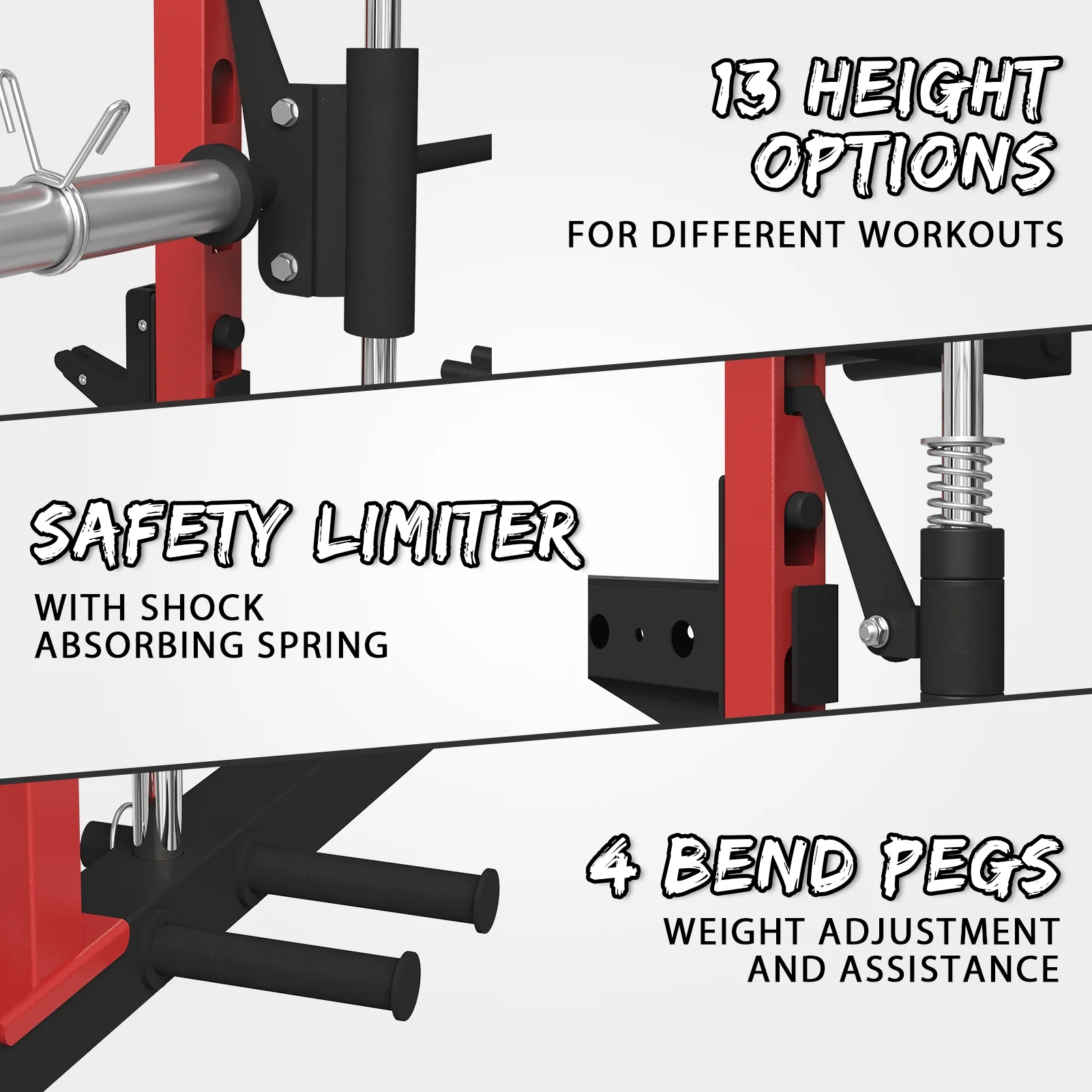 Mikolo Smith Machine Home Gym, Multi-Functional Squat Rack with Cable Crossover System, Workout station with Weight Bar, Dip Bars