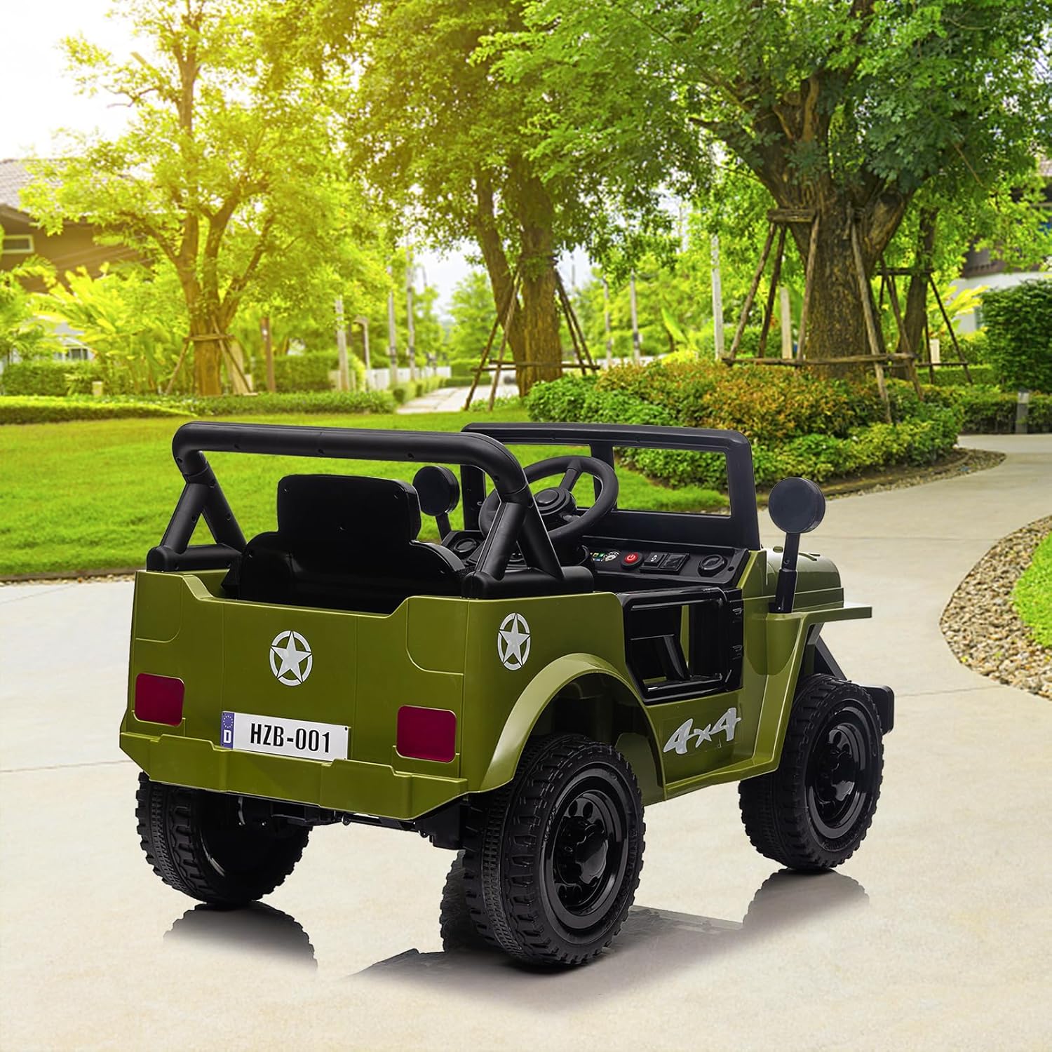 Ride on Truck Car, 12V Electric Ride on Car with Remote Control, MP3, LED Lights, Suspension System, Double Doors, Safety Belt