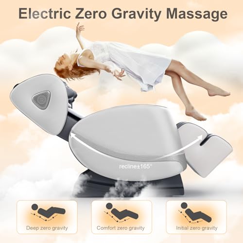 2025 Massage Chair Full Body, Zero Gravity Massage Chair with 10 Fix Rollers, Heating, Foot Massage, Auto Modes, Bluetooth Speaker