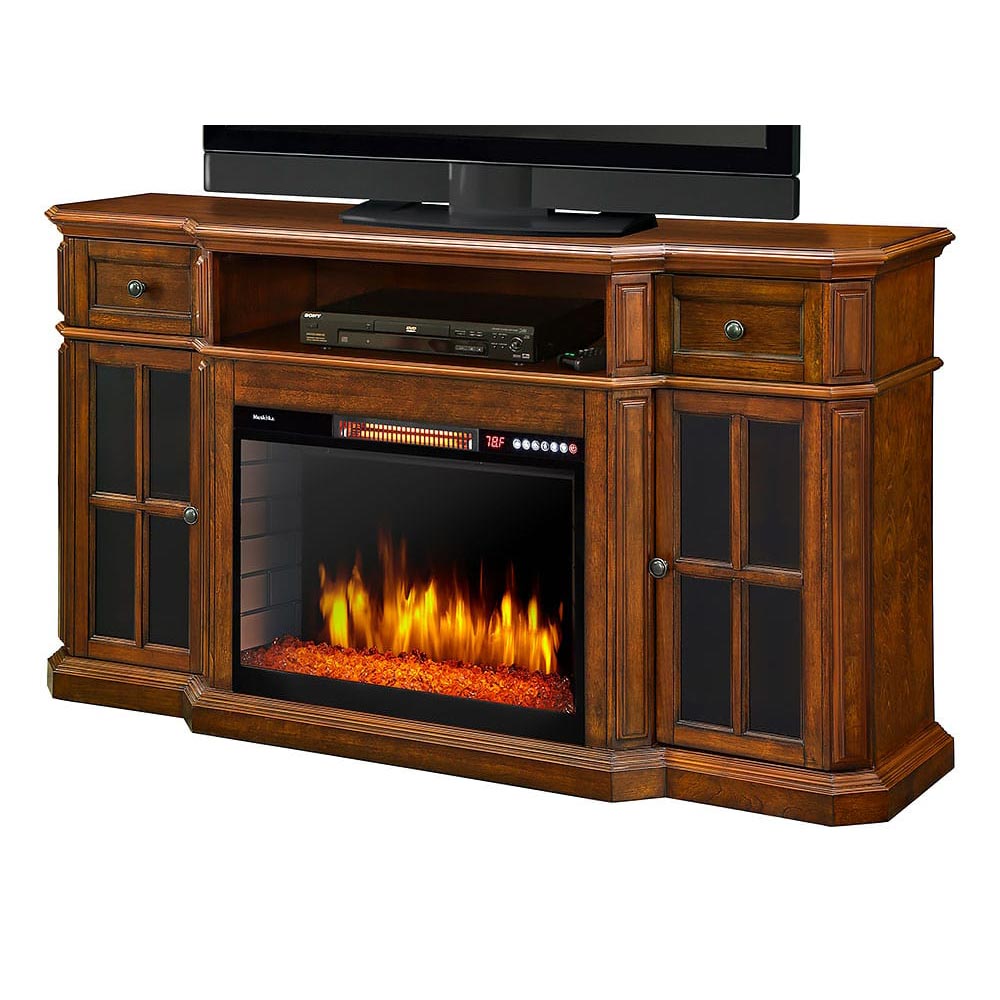 Sinclair Electric Fireplace TV Stand in Aged Cherry