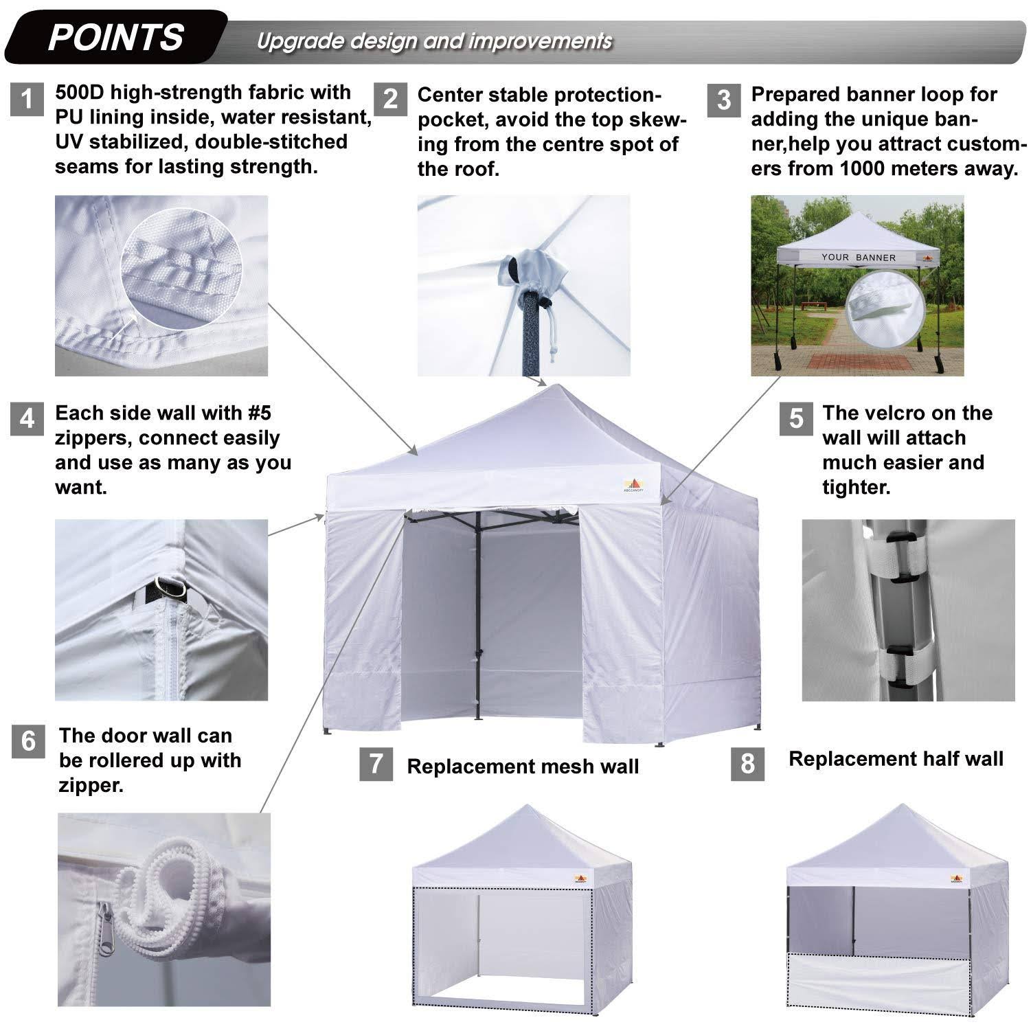 ABCCANOPY Canopy Tent 10 x 10 Pop Up Canopies Commercial Tents