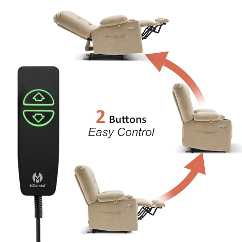 MCombo Zero Gravity Power Recliner Chair with Heat and Vibration Massage, Reclining Chair with USB & Type C Ports, Cup Holders for Living Room