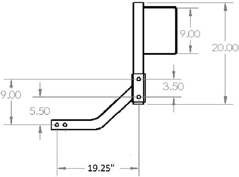 Quick Adjust UTV/ATV Receiver Hitch Spare Tire Carrier (Length 19)