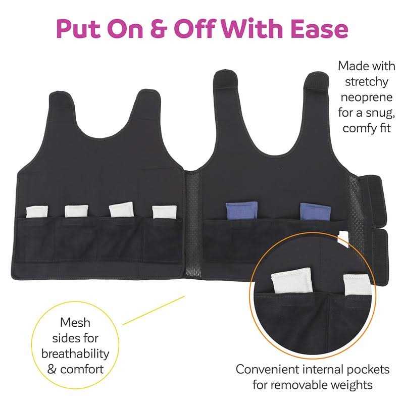 Fun and Function Blue Weighted Compression Vest for Kids &amp; Adults - Sports Supplies Online Store