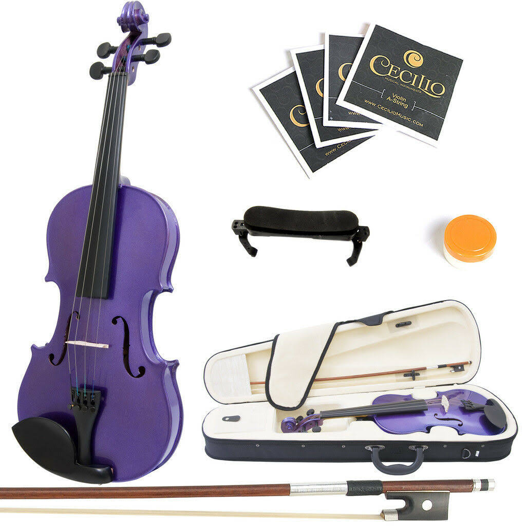 Mendini 3/4 MV-Purple Solid Wood Violin