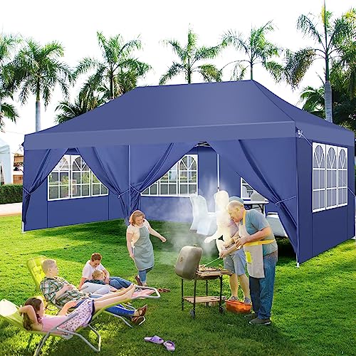 10x10 Pop Up Canopy Tent with 4 Sidewalls and Mesh Windows 2.0