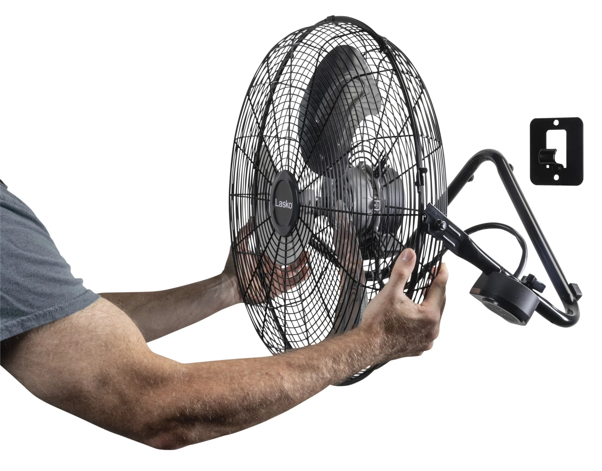 Lasko 20 High Velocity Floor Fan, Wall Mount Option and Remote, 22 H, Black, H20685, New