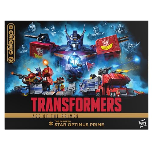 Transformers Age of The Primes Titan Class The Thirteen Star Optimus Prime, 15-inch Converting Action Figure, Robot Toys for Ages 15+
