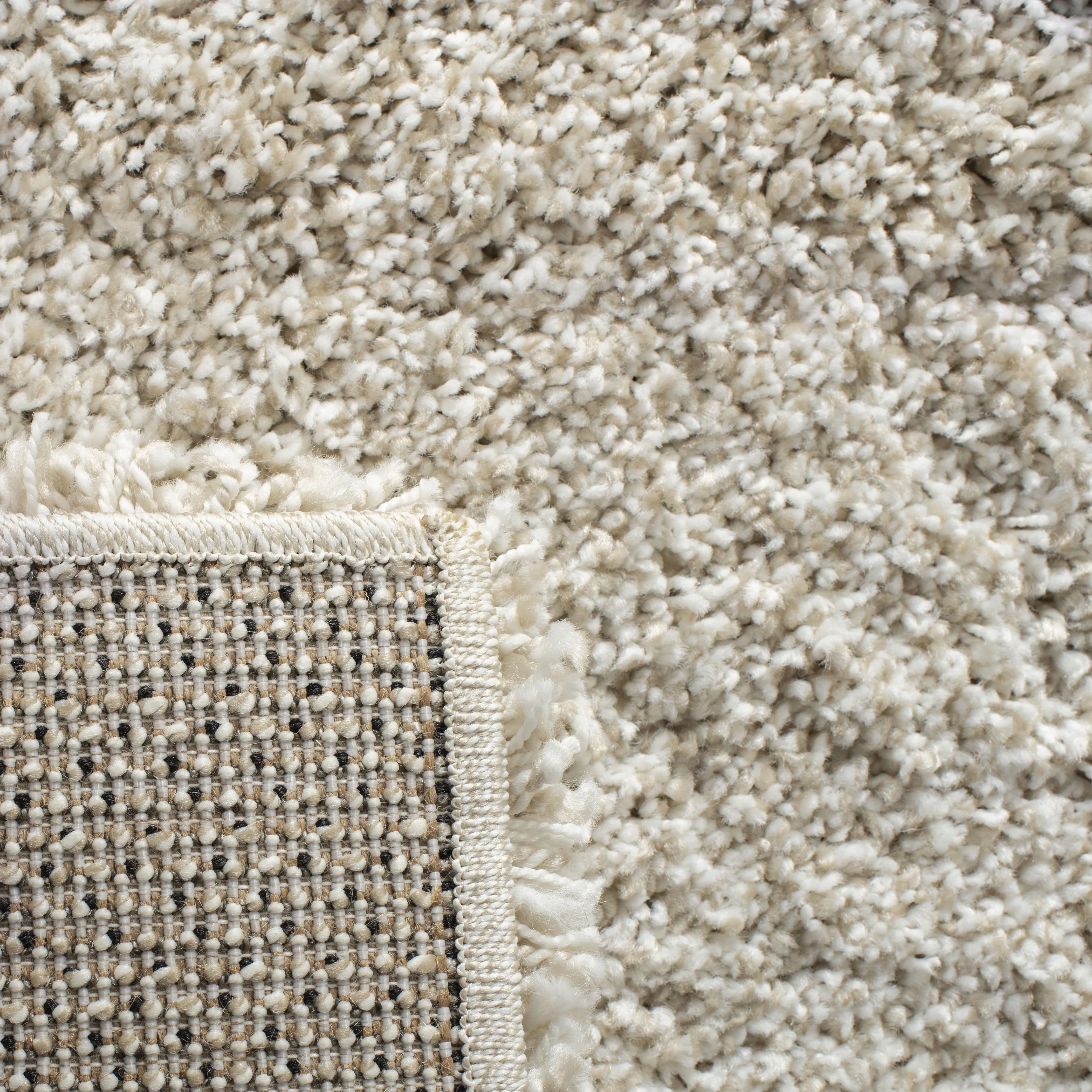 SAFAVIEH Hudson Amias Geometric Shag Area Rug, Ivory/Grey, 11' x 15'