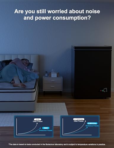7.0 Cu Ft Chest Freezer - Energy Efficient & Quiet Mini Freezer with Adjustable Thermostat - Compact Deep Freezer for Home, Apartment, and Garage