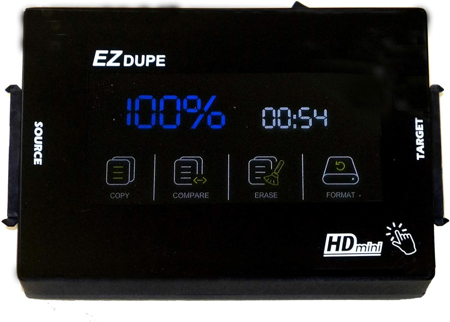 EZ Dupe 1 to 1 Hard Drive Duplicator with Touch Screen for 3.5 & 2.5 SATA HDD SSD Memory Storage