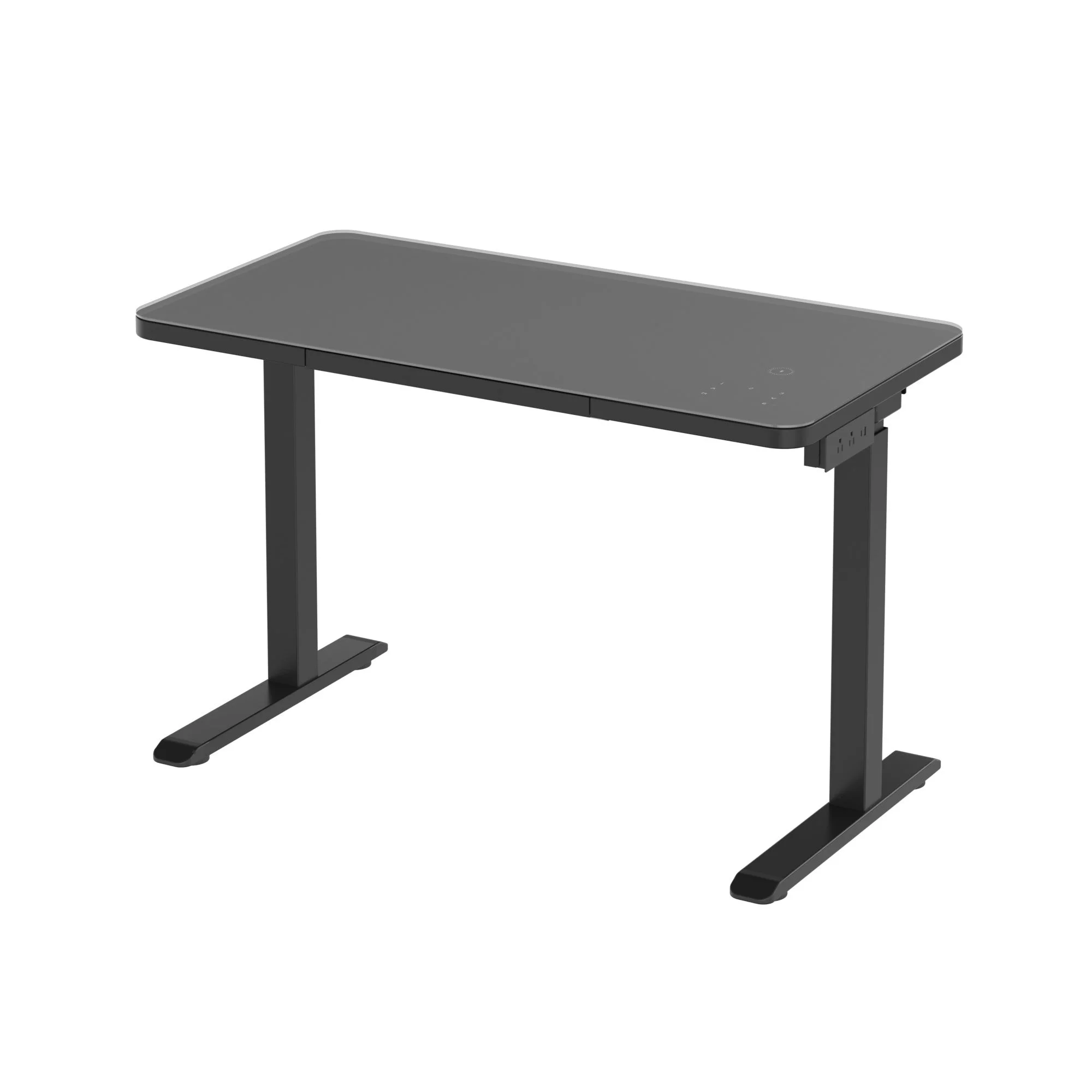 Glass tabletop standing desk - Black