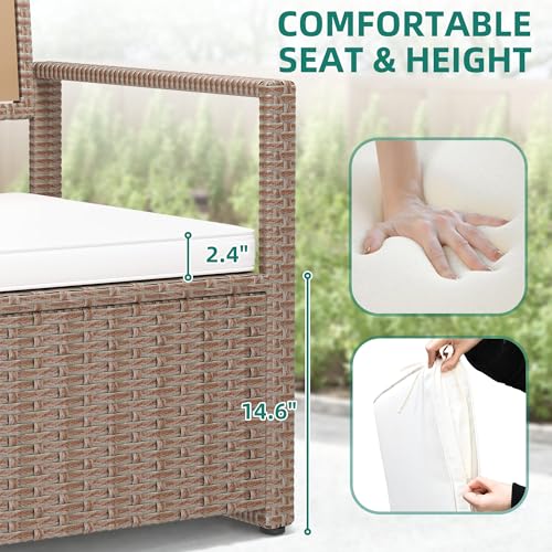 YITAHOME 90 Gallon Outdoor Wicker Storage Bench w/Cushion, Large PE Rattan Deck Storage Box w/Handles & Hydraulics for Patio Furniture, Cushions