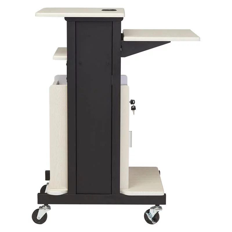 Oklahoma Sound PRC Series Metal Premium Plus Presentation Cart in Ivory/Black