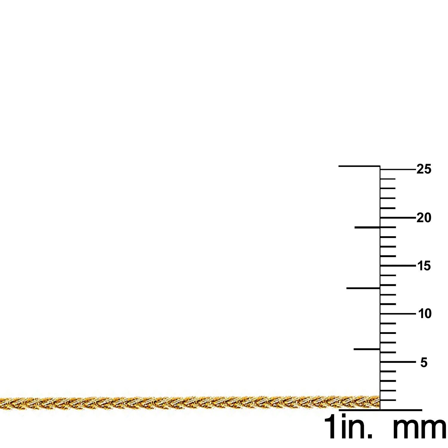 Precious Stars 14K Yellow Gold 1.4-mm Thin & Dainty Matte-finish Round Wheat Chain