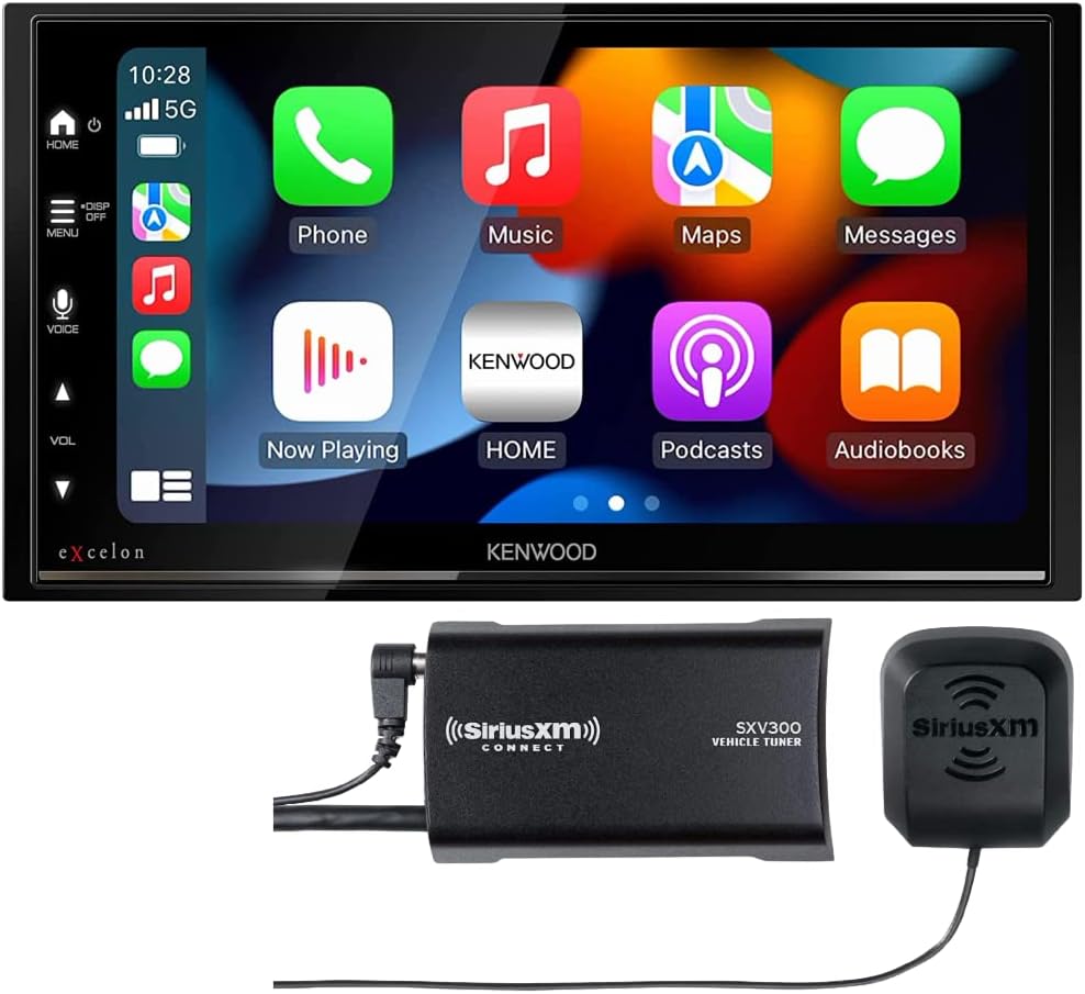 KENWOOD DMX709S eXcelon 6.95-Inch Capacitive Touch Screen, Car Stereo, CarPlay and Android Auto, Bluetooth, AM/FM HD Radio, MP3 Player, USB Port