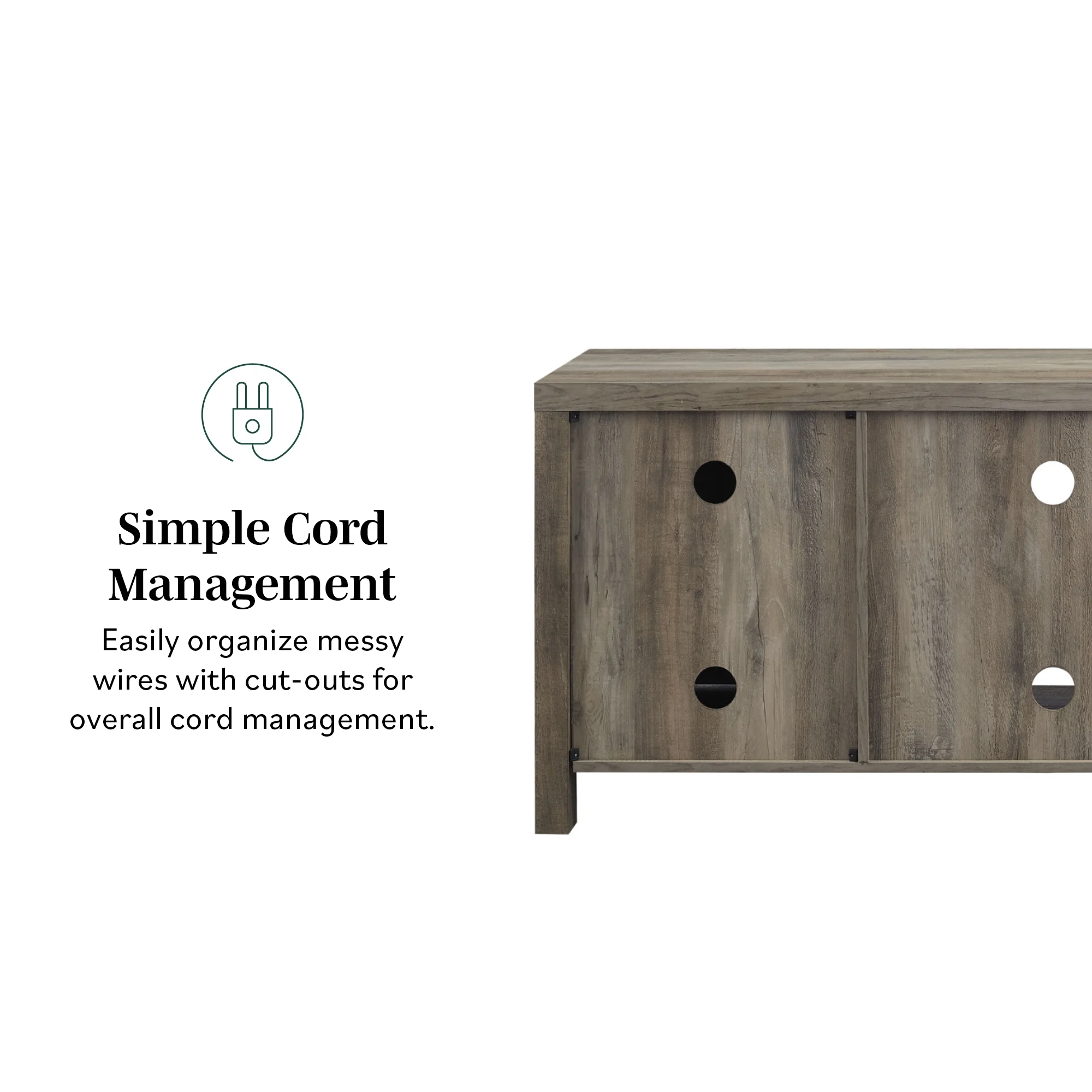Walker Edison Modern Farmhouse Barn Door TV Stand for TVs up to 65, Grey Wash