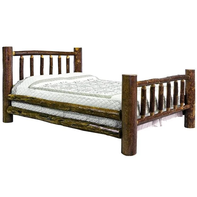 Montana Woodworks  Glacier Country Collection Bed with Laser Engraved Bear, Queen