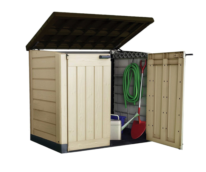 Keter Store It Out Max 1200L Outdoor Garden & Wheelie Bin Storage Shed &ndash; Brown/Beige